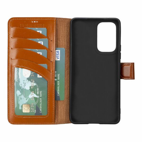 Solidenz Moda Book Samsung A53 genuine leather case - Brown - Image 4