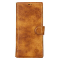 Solidenz Moda Book Samsung S23 Ultra echt leren hoesje – Lichtbruin