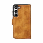 Solidenz Moda Book Samsung S23 echt leren hoesje - Lichtbruin - Afbeelding 2