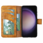 Solidenz Moda Book Samsung S23 echt leren hoesje - Lichtbruin - Afbeelding 3