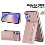 Solidenz Fashion Wallet hoesje met koord  Samsung Galaxy A15 - Roségoud - Afbeelding 6