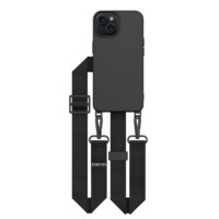 Solidenz Collection iPhone 15 Plus case with detachable lanyard – Black