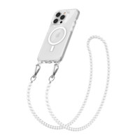 Solidenz Collection iPhone 14 Pro Max case with detachable lanyard – White Pearls