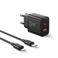 Joyroom 20W PD+QC Charger including USB-C to USB-C cable – 1 Meter – Black