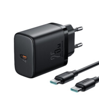 Joyroom 25W Fast Charger including USB-C to USB-C cable – 1 Meter – Black