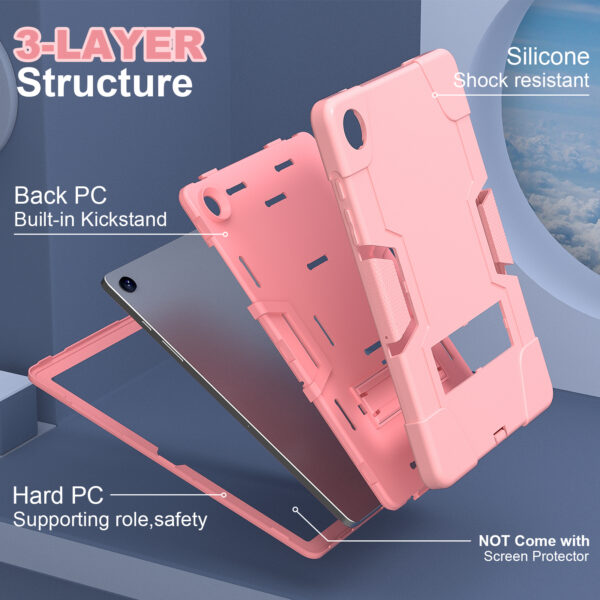 Shockproof Standcase Samsung Tab A9 Plus Case - 11 inch - Pink - Image 3