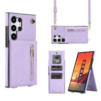 Solidenz Fashion Portemonnee hoesje met koord Samsung Galaxy S25 Ultra – Violet