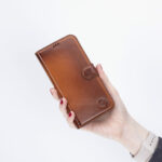 Solidenz Moda Book Samsung A55 genuine leather case - Brown - Image 5