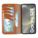 Solidenz Moda Book Samsung S24 echt leren hoesje - Bruin - Afbeelding 3