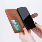 Solidenz Moda Book Samsung S24 echt leren hoesje - Bruin - Afbeelding 4