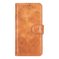 Solidenz Moda Book Samsung S24 Plus genuine leather case – Light Brown