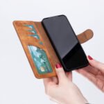Solidenz Moda Book Samsung S24 Plus echt leren hoesje - Lichtbruin - Afbeelding 4