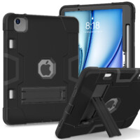 Shockproof Standcase hoes iPad Air 6 (M3 en M2) / Air 5 / Air 4 / Pro 11” – 10.9 inch en 11 inch – Zwart