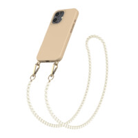 Solidenz Collection iPhone 16 hoesje met afneembare koord – Caramel Pearls