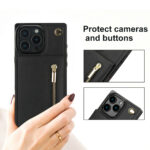 Solidenz Fashion Portemonnee hoesje met koord iPhone 16 Pro - Zwart - Afbeelding 11