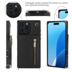 Solidenz Fashion Portemonnee hoesje met koord iPhone 16 Pro - Zwart - Afbeelding 5