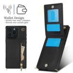 Solidenz Fashion Portemonnee hoesje met koord iPhone 16 Pro - Zwart - Afbeelding 7