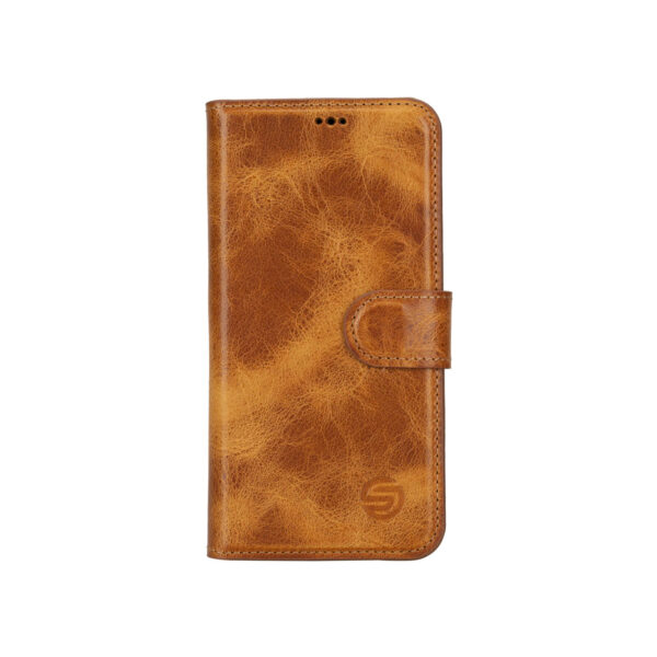 Solidenz Moda Book iPhone 16 genuine leather case - Light Brown - Image 8