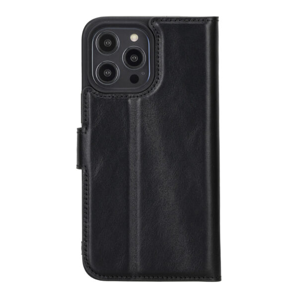 Solidenz Moda Book iPhone 16 Pro Max genuine leather case - Black - Image 2