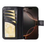 Solidenz Moda Book iPhone 16 Pro echt leren hoesje - Zwart - Afbeelding 3