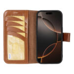 Solidenz Moda Book iPhone 16 Pro Max echt leren hoesje - Bruin - Afbeelding 4