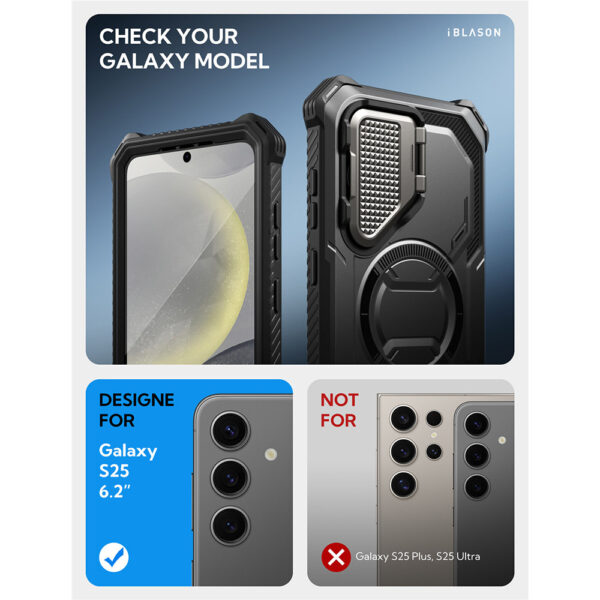 Armorbox Samsung Galaxy S25 hoesje met screen protector - Zwart - Afbeelding 2