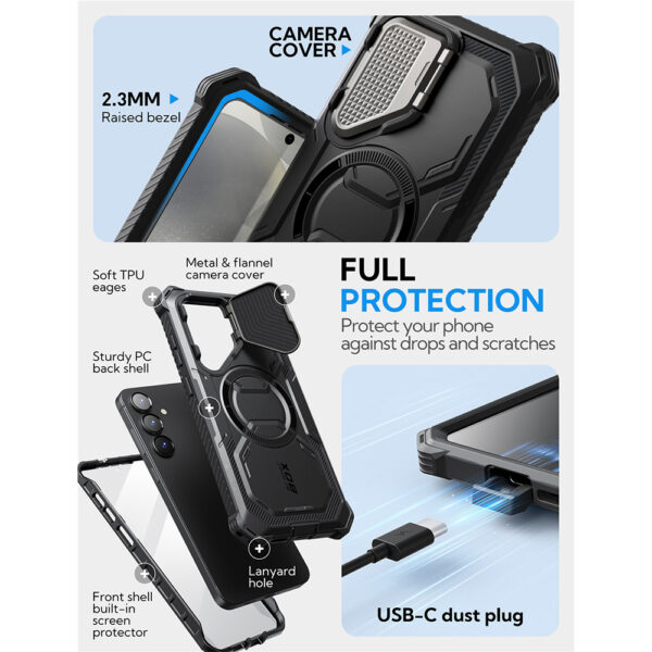 Armorbox Samsung Galaxy S25 hoesje met screen protector - Zwart - Afbeelding 7