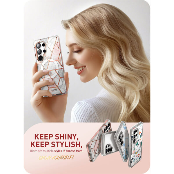 Cosmo 360 hoesje met screenprotector geschikt voor Samsung S25 Ultra - Marmer - Afbeelding 10