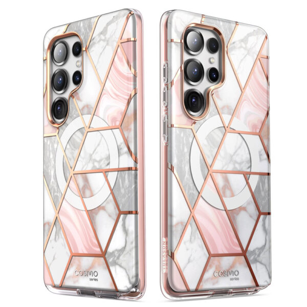 Cosmo 360 hoesje met screenprotector geschikt voor Samsung S25 Ultra - Marmer - Afbeelding 11