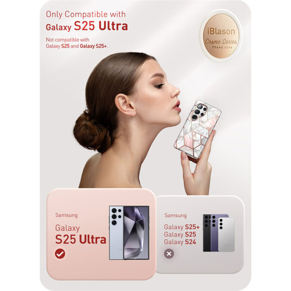 Cosmo 360 hoesje met screenprotector geschikt voor Samsung S25 Ultra - Marmer - Afbeelding 3