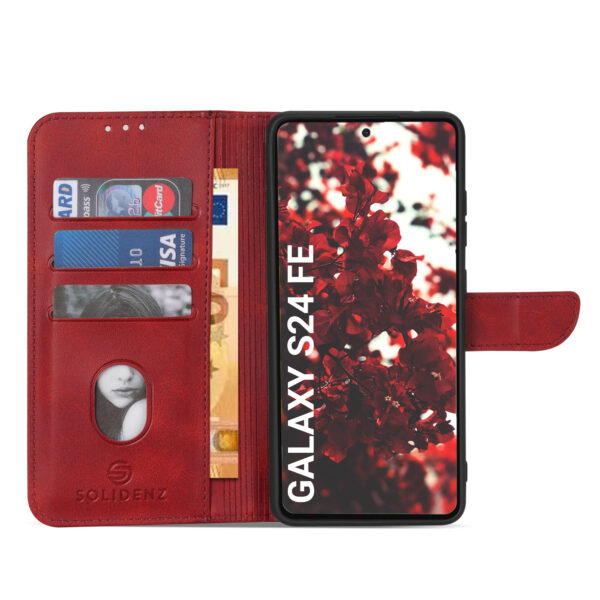 Solidenz bookcase Samsung Galaxy S24 FE - Rood - Afbeelding 4