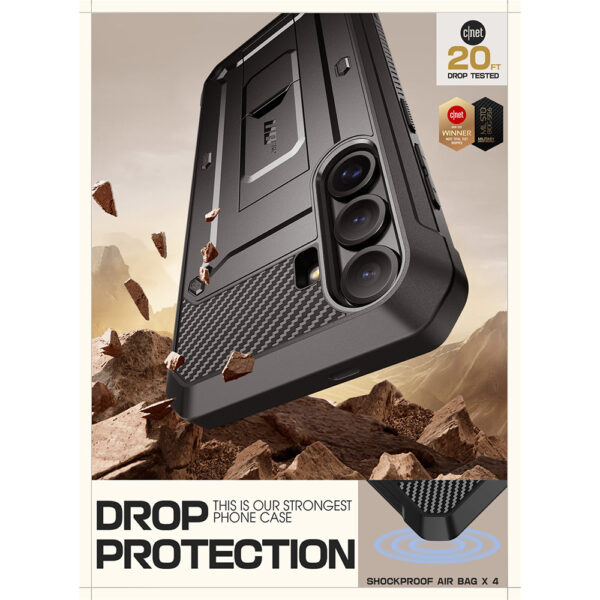Supcase UB Pro hoesje geschikt voor Samsung Galaxy S25 - Met en zonder screen protector - Zwart - Afbeelding 3
