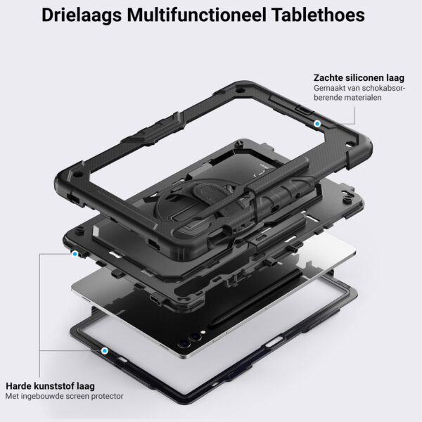 Turtle Shift Extreme Protection 360 Backcase Case Tab S10 Plus / Tab S9 Plus / Tab S9 FE Plus - 12.4 inches - Black - Image 3
