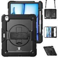 Turtle Shift Extreme Protection 360 Backcase Hoes iPad Air 6 (M3 en M2) – 13 inch (2025 / 2024) – Zwart