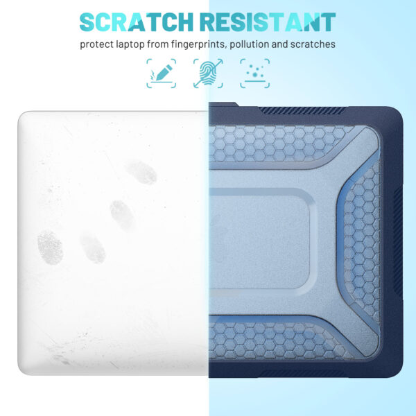 Turtle Shift Laptopcover Shield MacBook Air 13' inch - 2020 en 2018 - A2337 / A2179 / A1932 - Blauw - Afbeelding 10