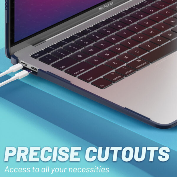 Turtle Shift Laptopcover Shield MacBook Air 13' inch - 2020 en 2018 - A2337 / A2179 / A1932 - Blauw - Afbeelding 9