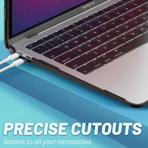 Turtle Shift Laptopcover Shield MacBook Air 13' inch - 2020 en 2018 - A2337 / A2179 / A1932 - Zwart - Afbeelding 9