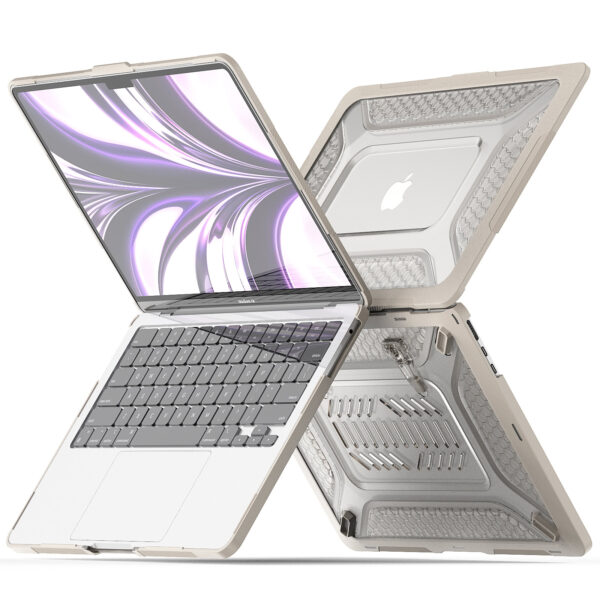 Turtle Shift Laptopcover Shield MacBook Air 13.6' inch - 2024 / 2022 - A2681 / A3113 - Beige - Afbeelding 12