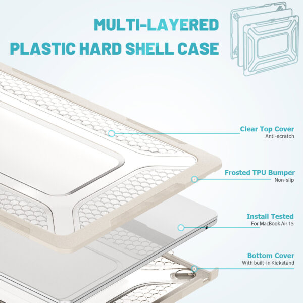 Turtle Shift Laptopcover Shield MacBook Air 15.3' inch - 2024 / 2023 - A2941 / A3114 - Beige - Afbeelding 2