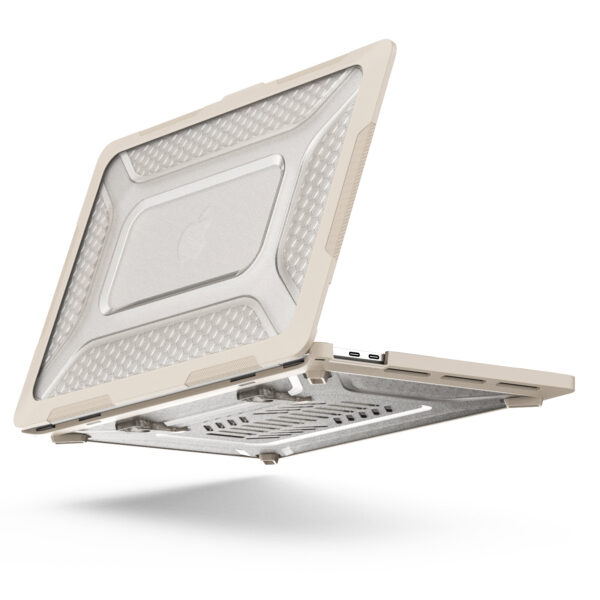 Turtle Shift Laptopcover Shield MacBook Pro 13' inch - 2022 / 2020 / 2018 - A2338 / A2289 / A2251 / A2159 / A1989 / 
A1706 / A1708 - Beige - Afbeelding 4