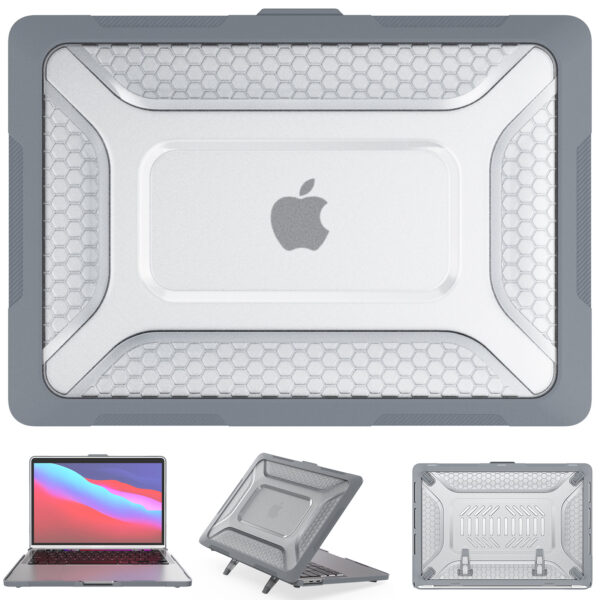 Turtle Shift Laptopcover Shield MacBook Pro 13' inch - 2022 / 2020 / 2018 - A2338 / A2289 / A2251 / A2159 / A1989 / 
A1706 / A1708 - Grijs