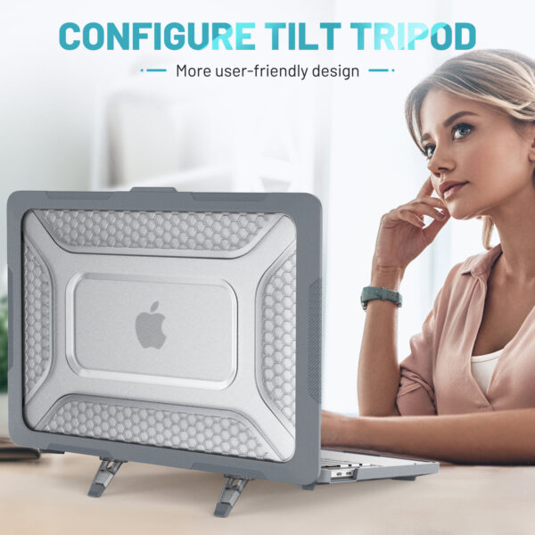 Turtle Shift Laptopcover Shield MacBook Pro 13' inch - 2022 / 2020 / 2018 - A2338 / A2289 / A2251 / A2159 / A1989 / 
A1706 / A1708 - Grijs - Afbeelding 8