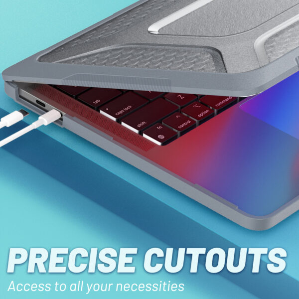 Turtle Shift Laptopcover Shield MacBook Pro 13' inch - 2022 / 2020 / 2018 - A2338 / A2289 / A2251 / A2159 / A1989 / 
A1706 / A1708 - Grijs - Afbeelding 9