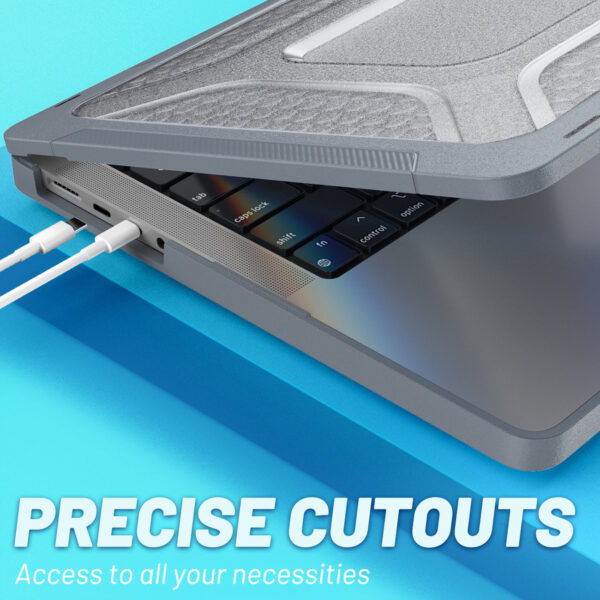 Turtle Shift Laptopcover Shield MacBook Pro 14' inch - 2023 / 2021 - A2442 / A2779 / A2918 / A2992 - Grijs - Afbeelding 9