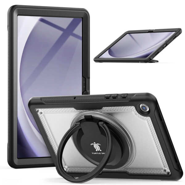 Turtle Shift Perfect Grip Hoes met screen protector Samsung Galaxy Tab A9 Plus - 11 inch 2023 - Transparant