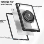 Turtle Shift Perfect Grip Hoes met screen protector Samsung Galaxy Tab A9 Plus - 11 inch 2023 - Transparant - Afbeelding 3