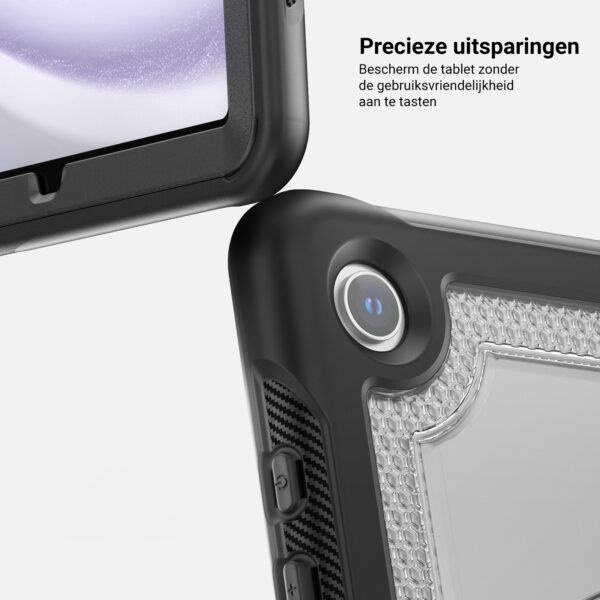 Turtle Shift Perfect Grip Hoes met screen protector Samsung Galaxy Tab A9 Plus - 11 inch 2023 - Transparant - Afbeelding 4