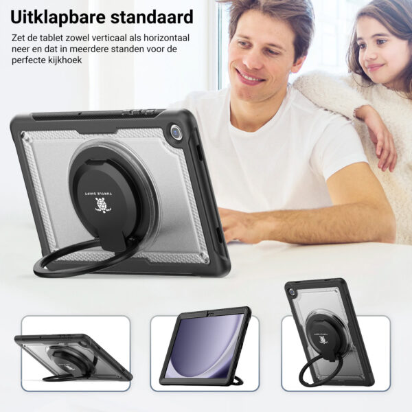 Turtle Shift Perfect Grip Hoes met screen protector Samsung Galaxy Tab A9 Plus - 11 inch 2023 - Transparant - Afbeelding 7