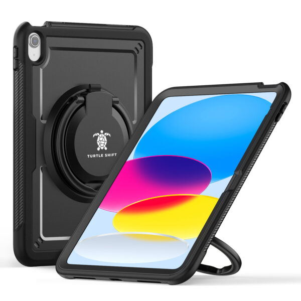 Turtle Shift Perfect Grip Hoes met screen protector iPad 11 en iPad 10 - 10.9 inch - Zwart
