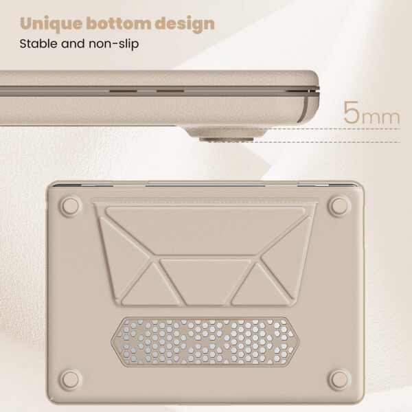 Turtle Shift vegan leer Laptopcover MacBook Air 15.3' inch - 2024 / 2023 - A2941/ A3114 - Beige - Afbeelding 5